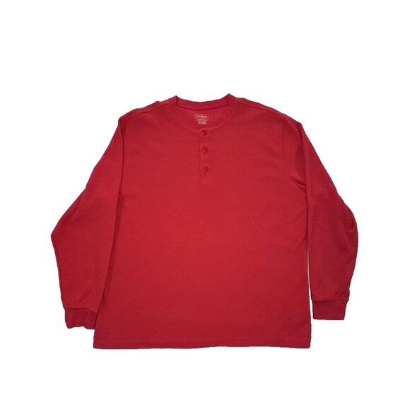 L.L.Bean Henley Long Sleeve Shirts Mens XL Bundle Gray Red Green Waffle Pristine - Picture 2 of 14